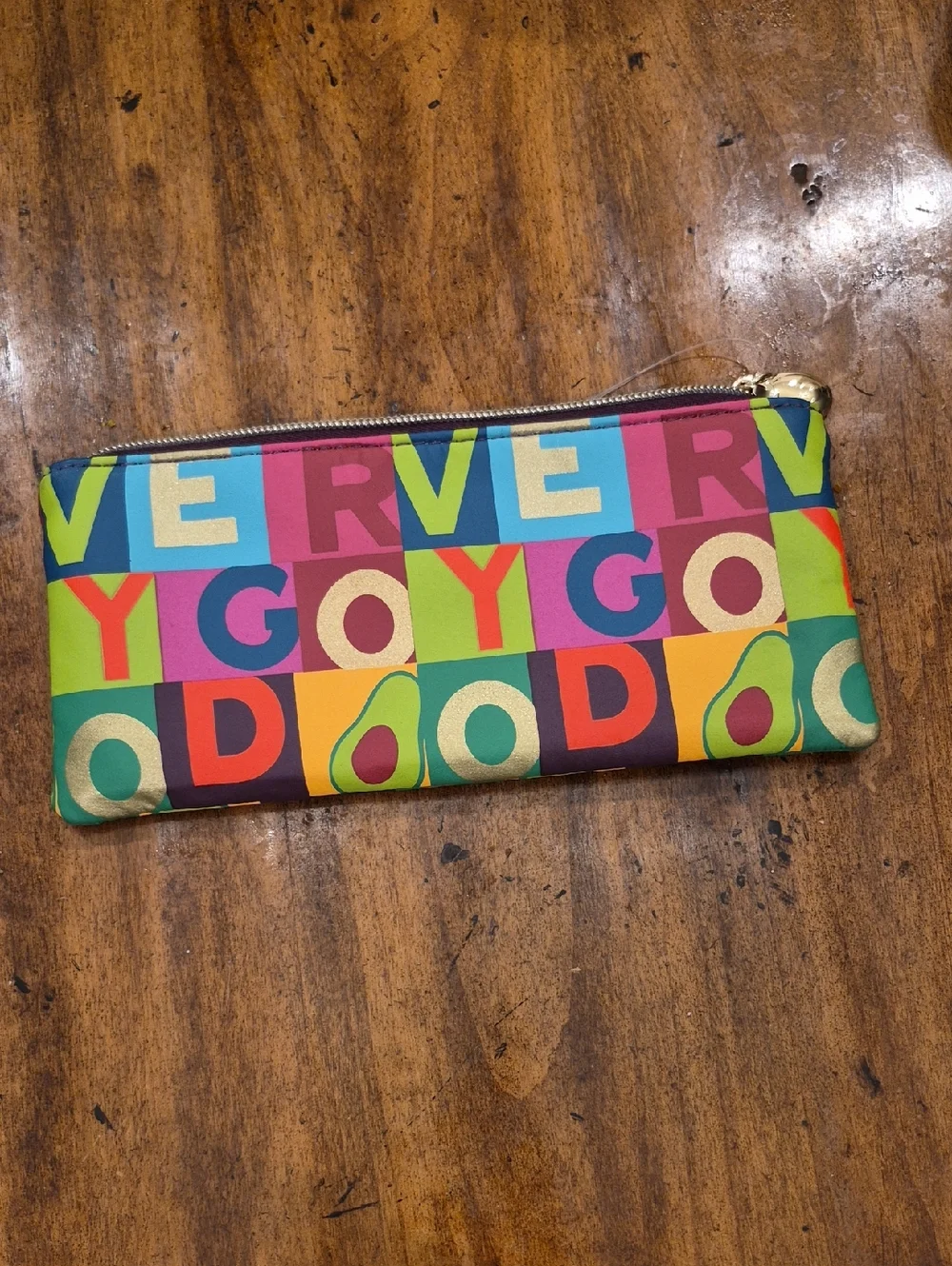Tabitha Brown Very Good Zippered Pouch with Avocado Pull
